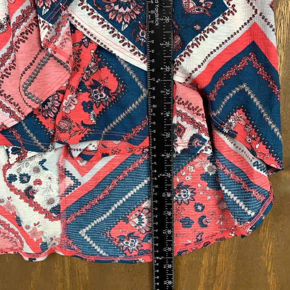 Roz & Ali Womens Blouse Floral Geometric Momcore Classiccore Stretch Large - Picture 5 of 9